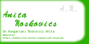 anita moskovics business card